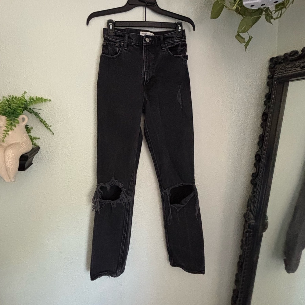 Abercrombie & Fitch Black Straight Leg Jeans